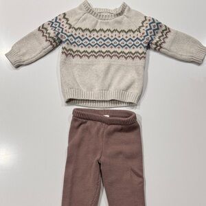 Carter's Cream and Brown Kids Matching Set